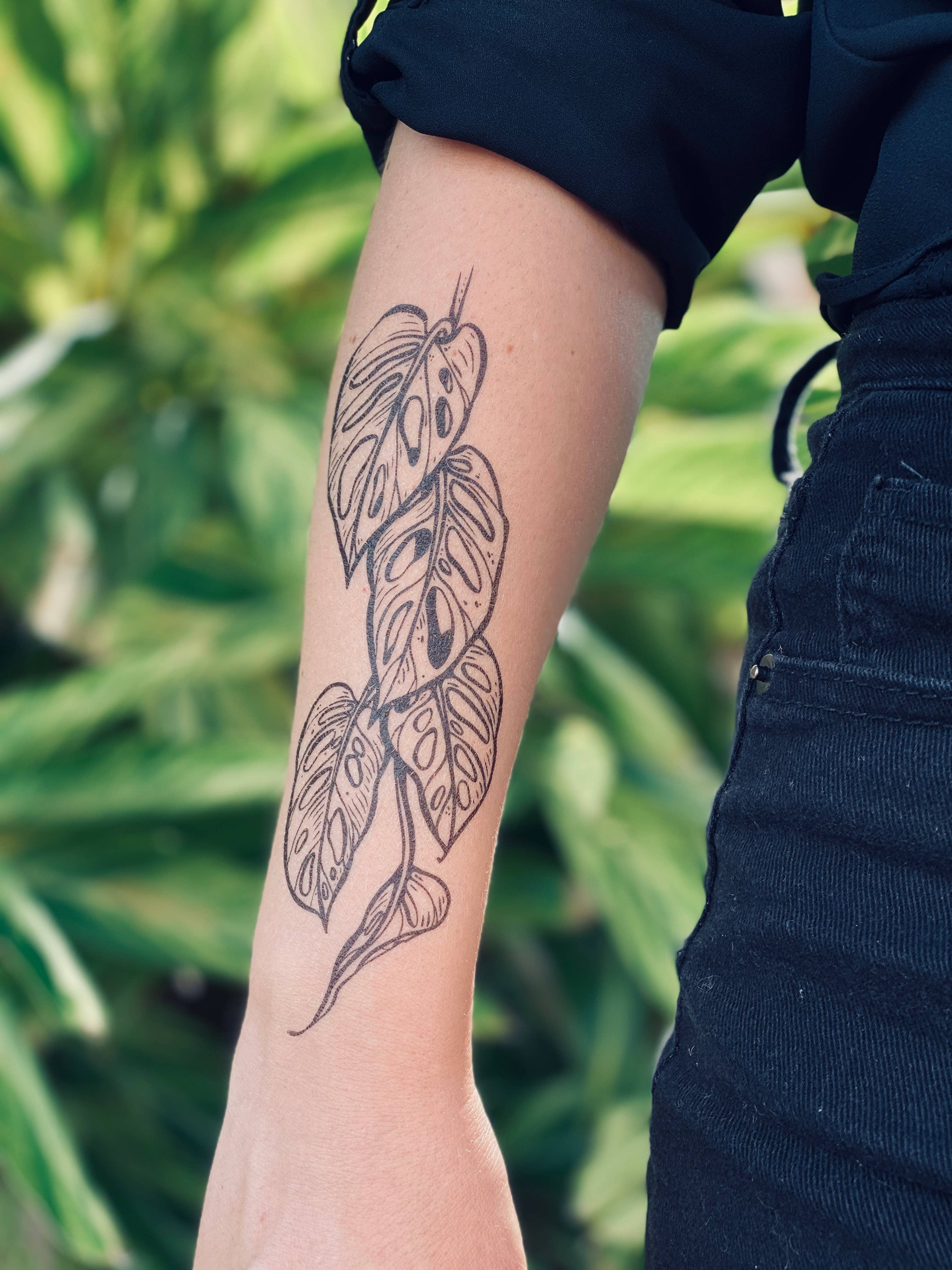 Monstera Vine Temporary Tattoo  Storm and Sky Shoppe